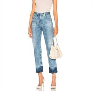 AG Adriano Goldschmied The Phoebe Jeans Women's size 25 Aged Denim Dip Dye Crop